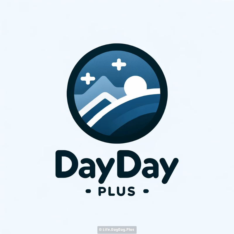 DALL·E 2024-05-25 19.53.17 - Create a simple and sleek flat logo for 'DayDay.Plus' with a blue-gray color scheme. The logo should be clean, minimalist, and convey a sense of posit